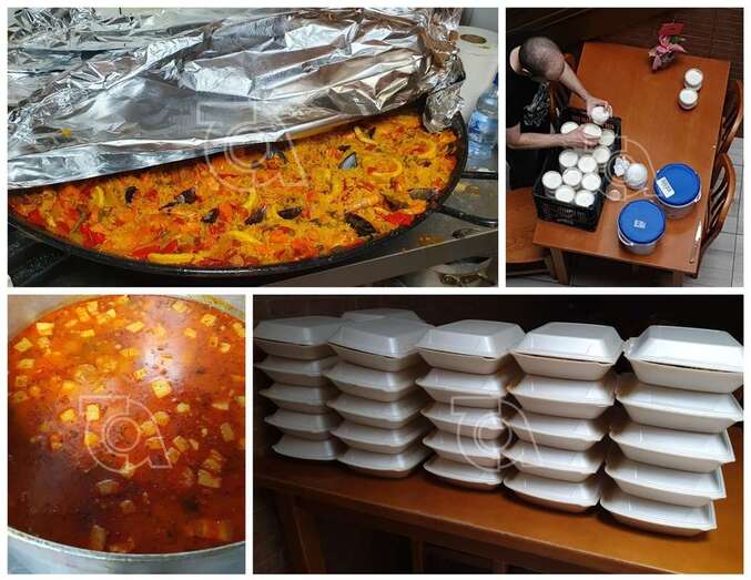 El negocio preparó una gran paella y un rancho canario/TA.